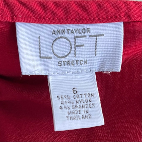 •LOFT• Woven Stretch Pleated Flounce Skirt -Size 6 - Picture 2 of 7